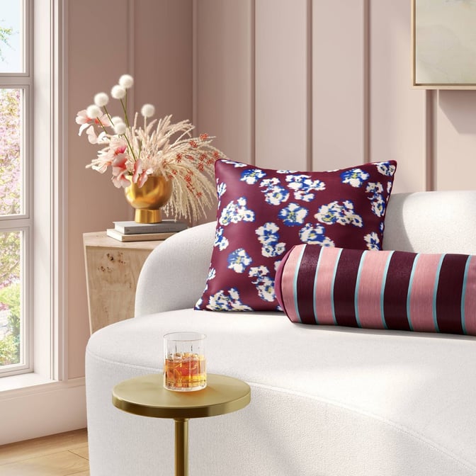 Square Floral Pillow Berry CASE PACK 4/PCS - Threshold